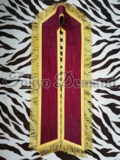  	ABOD Maroon Collarette With Gold Fringe and Beautiful Water Mark Ribbon. We are Manufacturing All Kinds of Masonic Collarette