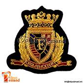 Crown Holder Badge,Hand Embroidered Badge , Wire Badge, HD Patch, Best Hand Embroidered Badge,